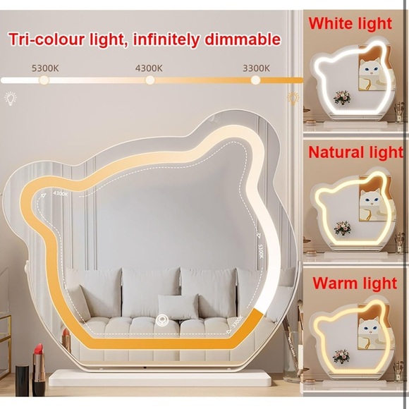 Vanity Mirror W Lights Bear Shape Hollywood Mirror NWT - Picture 4 of 9